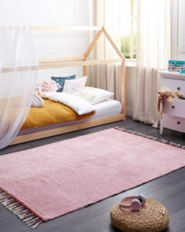 Beliani Kids Rug Caparli Pink 140 X 200 Cm Cotton - thumbnail 2