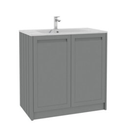 Royal Bathrooms Elmore 800mm Traditional Floor Standing 2 Door Bathroom Vanity Unit With Sintered Stone Basin - Matt Pebble Grey - thumbnail 6