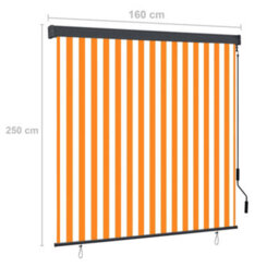Berkfield Outdoor Roller Blind 160X250 Cm White And Orange - thumbnail 8