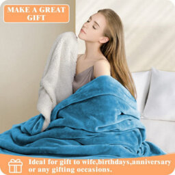 Ameha Sherpa Fleece Blanket Soft Thick Plush Warm & Reversible Throw Super King Teal Size 230X270Cm - thumbnail 6