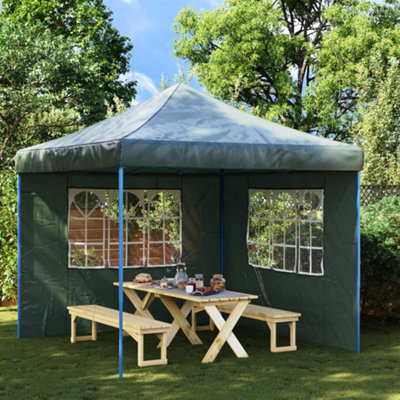 Walplus Party Tent Garden Gazebo Canopy Sidewall 2 Pcs With Window Pe Green - image 1