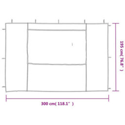 Walplus Party Tent Garden Gazebo Canopy Sidewall 2 Pcs With Window Pe Green - thumbnail 5