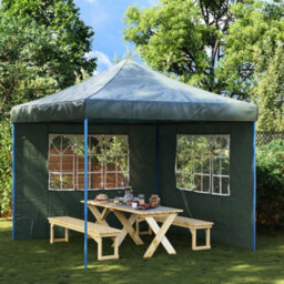 Walplus Party Tent Garden Gazebo Canopy Sidewall 2 Pcs With Window Pe Green