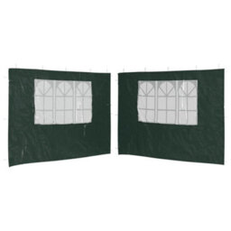Walplus Party Tent Garden Gazebo Canopy Sidewall 2 Pcs With Window Pe Green - thumbnail 2