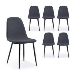 Dining Chairs Set Of 6 Charcoal Blue Set Of Kitchen Chairs, - thumbnail 1