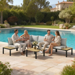 Outsunny Garden Furniture Set, 6 Piece Corner Sofa Set With Coffee Table - thumbnail 9