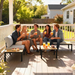 Outsunny Garden Furniture Set, 6 Piece Corner Sofa Set With Coffee Table - thumbnail 8