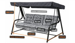 Glendale Garden & Leisure Tropical Green Vienna 3 Seater Steel Hammock - thumbnail 3