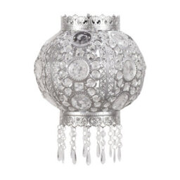 Valuelights Bazaar Moroccan Jewelled Silver Ceiling Lamp Shade And Bulb