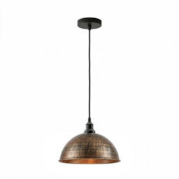 Ledsone Vintage Pendant Light - Brushed Copper Metal Ceiling Lamp, E27 Easy Fit - thumbnail 1