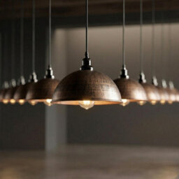 Ledsone Vintage Pendant Light - Brushed Copper Metal Ceiling Lamp, E27 Easy Fit - thumbnail 4
