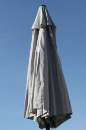 Garden Market Place 2.7M Wide Grey Garden Parasol Umbrella With Tilt And Crank, 180G Fade Resistant Polyester Canopy With Wind Vent
