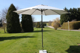 Garden Market Place 2.7M Wide Grey Garden Parasol Umbrella With Tilt And Crank, 180G Fade Resistant Polyester Canopy With Wind Vent - thumbnail 2