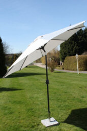 Garden Market Place 2.7M Wide Grey Garden Parasol Umbrella With Tilt And Crank, 180G Fade Resistant Polyester Canopy With Wind Vent - thumbnail 3