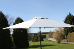 Garden Market Place 2.7M Wide Grey Garden Parasol Umbrella With Tilt And Crank, 180G Fade Resistant Polyester Canopy With Wind Vent - thumbnail 4