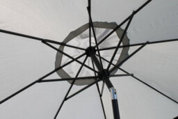 Garden Market Place 2.7M Wide Grey Garden Parasol Umbrella With Tilt And Crank, 180G Fade Resistant Polyester Canopy With Wind Vent - thumbnail 5