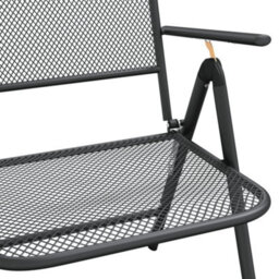 Walplus 9 Piece Garden Outdoor Dining Set Suitable For Backyard, Patio Anthracite Metal Mesh - thumbnail 9