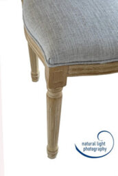 Aspect Furniture French Style Belle Dressing Table Stool ,white Washed Wood,grey Cushion - thumbnail 7