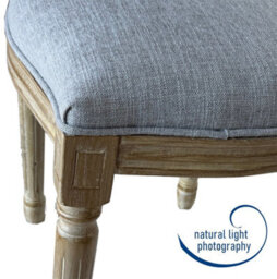 Aspect Furniture French Style Belle Dressing Table Stool ,white Washed Wood,grey Cushion - thumbnail 6
