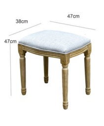 Aspect Furniture French Style Belle Dressing Table Stool ,white Washed Wood,grey Cushion - thumbnail 5