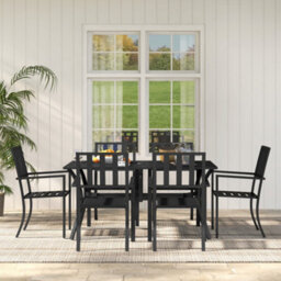Outsunny 7 Pieces Patio Dining Set With Umbrella Hole, For Poolside, Garden - thumbnail 7