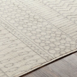 Livabliss Pisa-Geometric Grey Off-White Charcoal Living Dining Bedroom Rug 200 X 275 Cm Easy Care, Non Shedding - thumbnail 3