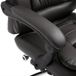 Homcom Pu Leather Executive Office Chair With Retractable Footrest, Brown - thumbnail 8