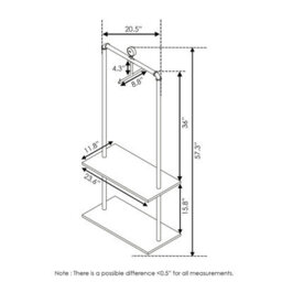 Walplus Furinno Wyatt Industrial Style Garment Rack With Wood Shelves, Antique Espresso - thumbnail 3
