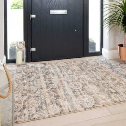 Loomed Neutral Beige Distressed Diamond Soft Living Area Rug 80X150Cm - thumbnail 2