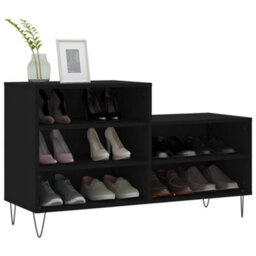Berkfield Shoe Cabinet Black 102X36X60 Cm Engineered Wood - thumbnail 3
