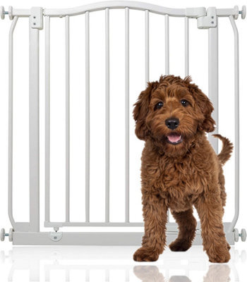 Bettacare Curved Top Dog Gate, 71Cm - 80Cm, Matt White, Pressure Fit Pet Gate For Dog And Puppy, Pet And Dog Barrier - image 1