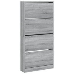 Berkfield Shoe Cabinet With 4 Flip-Drawers Grey Sonoma 80X21X163.5 Cm - thumbnail 2