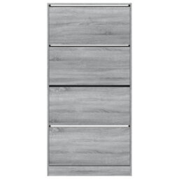 Berkfield Shoe Cabinet With 4 Flip-Drawers Grey Sonoma 80X21X163.5 Cm - thumbnail 6