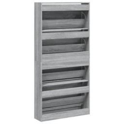 Berkfield Shoe Cabinet With 4 Flip-Drawers Grey Sonoma 80X21X163.5 Cm - thumbnail 8