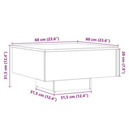 Berkfield Coffee Table Artisan Oak 60X60X31.5 Cm Engineered Wood - thumbnail 9