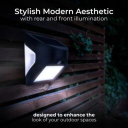 Luceco Prysm Non-Adjustable Black Battery & Solar-Powered Led 3W Pir With Motion Sensor Square Outdoor Wall Light - thumbnail 5