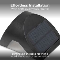 Luceco Prysm Non-Adjustable Black Battery & Solar-Powered Led 3W Pir With Motion Sensor Square Outdoor Wall Light - thumbnail 7