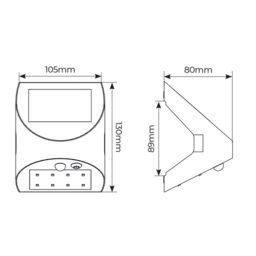 Luceco Prysm Non-Adjustable Black Battery & Solar-Powered Led 3W Pir With Motion Sensor Square Outdoor Wall Light - thumbnail 9