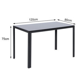 Living And Home Dining Table Set Of 5 Glass Rectangular Dining Table And 4 Faux Leather Dining Chairs Set For Kitchen - thumbnail 5