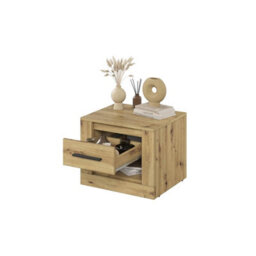 Arte Idea Contemporary Bedside Table 1 Drawer 1 Open Storage Compartment Oak Artisan Effect (H)410mm (W)500mm (D)420mm - thumbnail 3