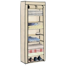 Walplus Shoe Cabinet With Cover Cream 57X29X162 Cm Fabric - thumbnail 8