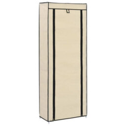 Walplus Shoe Cabinet With Cover Cream 57X29X162 Cm Fabric - thumbnail 3