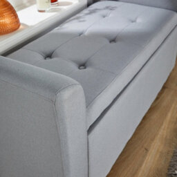 Home Source Verona Sleigh Style Window Bench Storage Seat Light Grey - thumbnail 7