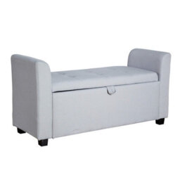 Home Source Verona Sleigh Style Window Bench Storage Seat Light Grey - thumbnail 8