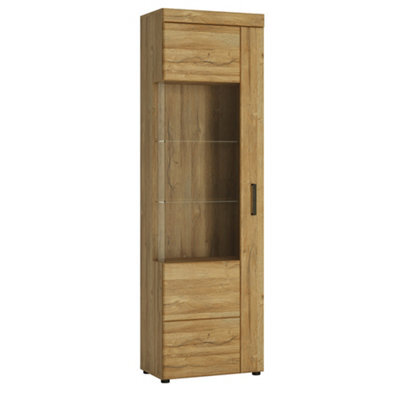 Furniture To Go Cortina Tall Glazed Display Cabinet (Lh) In Grandson Oak - image 1