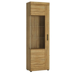 Furniture To Go Cortina Tall Glazed Display Cabinet (Lh) In Grandson Oak