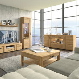 Furniture To Go Cortina Tall Glazed Display Cabinet (Lh) In Grandson Oak - thumbnail 4
