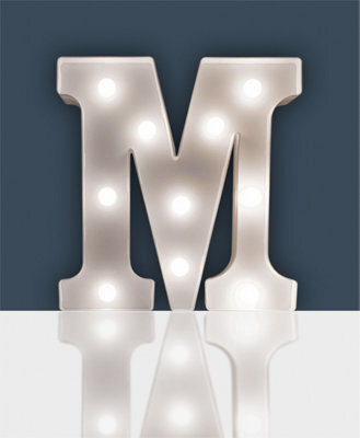 St Helens Home And Garden Battery Operated 3D Led Letter M Light - image 1