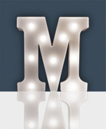 St Helens Home And Garden Battery Operated 3D Led Letter M Light - thumbnail 1