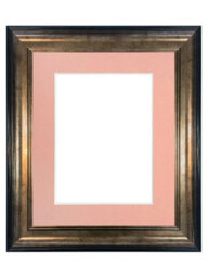 Frames By Post Scandi Black & Gold Frame With Pink Mount For Image Size A2 - thumbnail 1